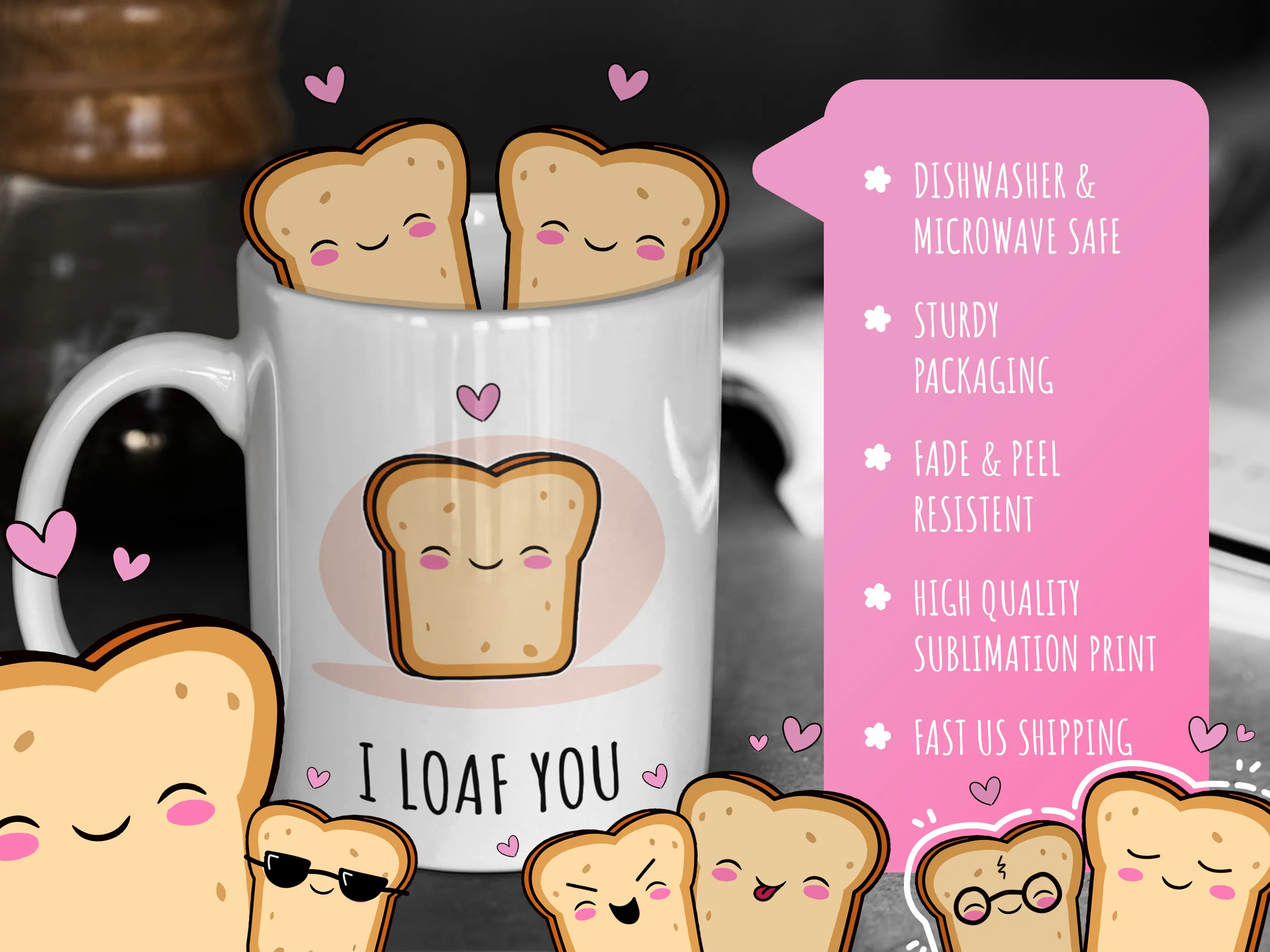 Kawaii elephant mug design extra photos