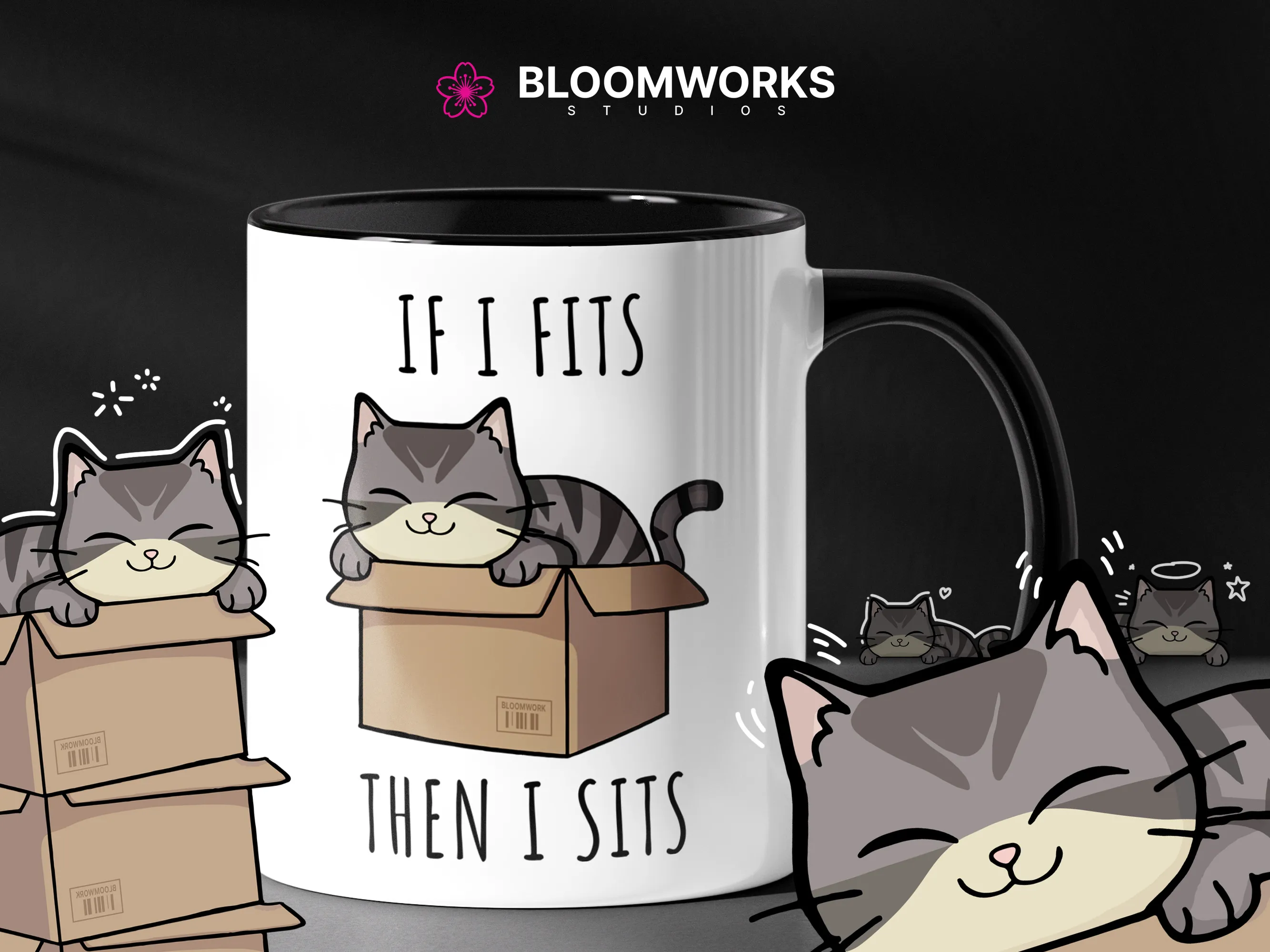 Kawaii bear mug - 'I Can Bearly Handle You'