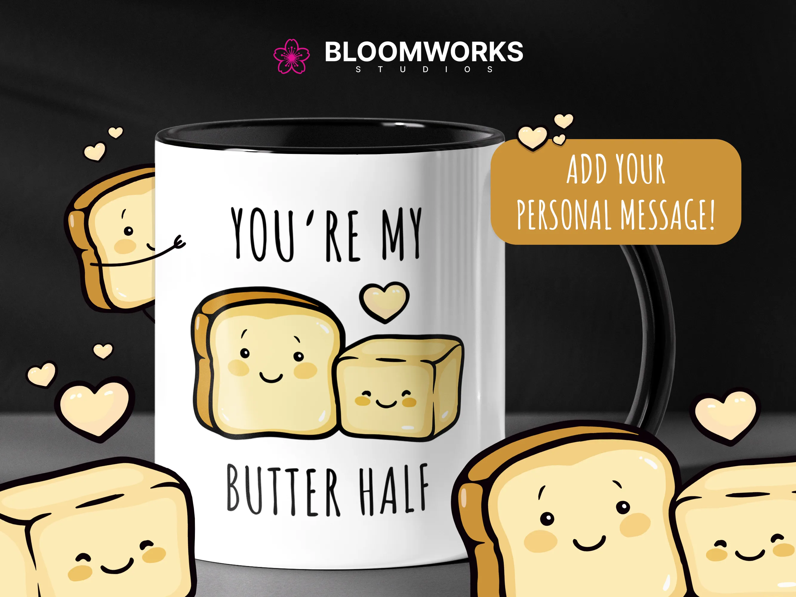 Kawaii bee mug - 'Bee Happy'